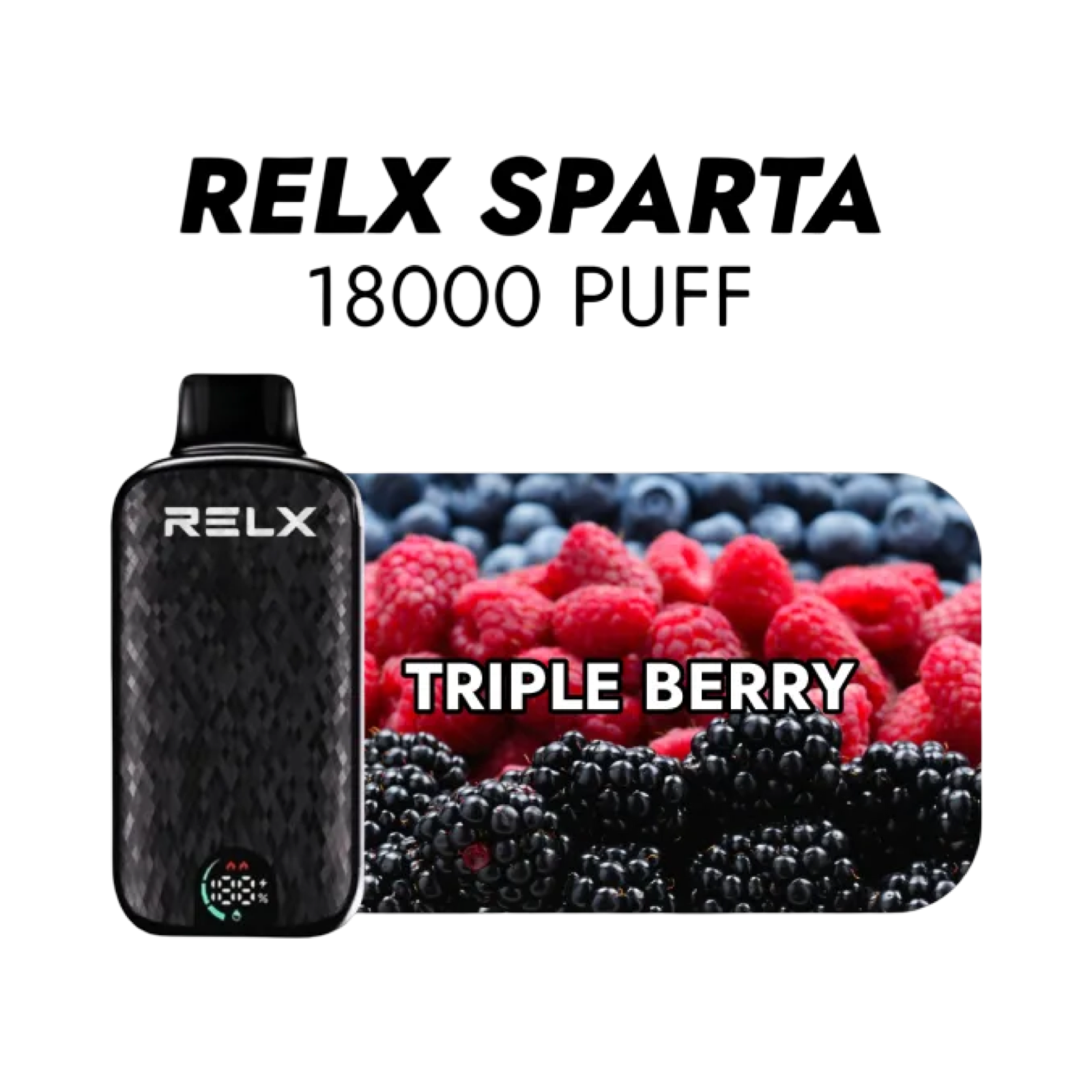 RELX Sparta 18000+ Puff Disposal Vape –  Triple Berry