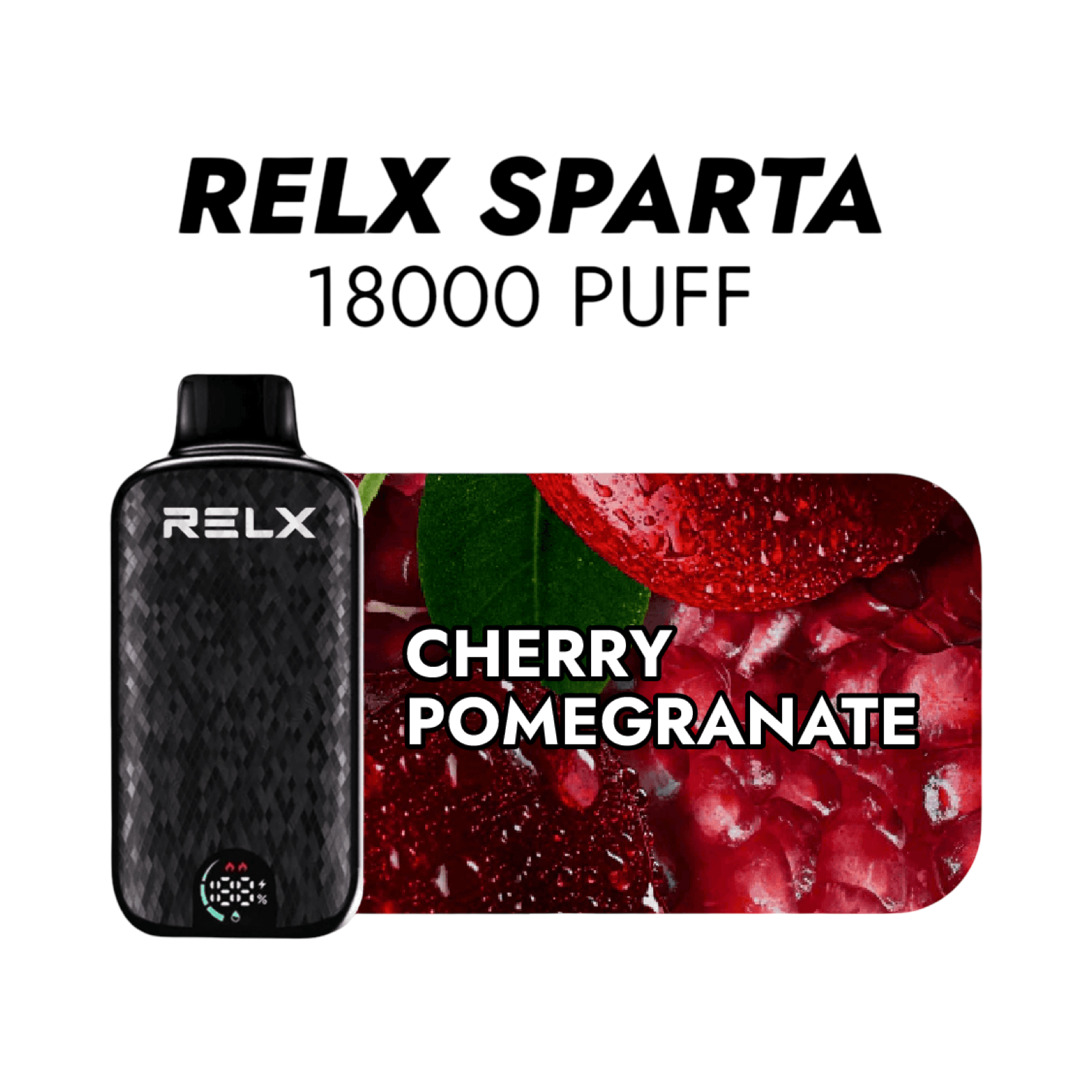 RELX Sparta 18000+ Puff Disposal Vape – Cherry Pomegranate