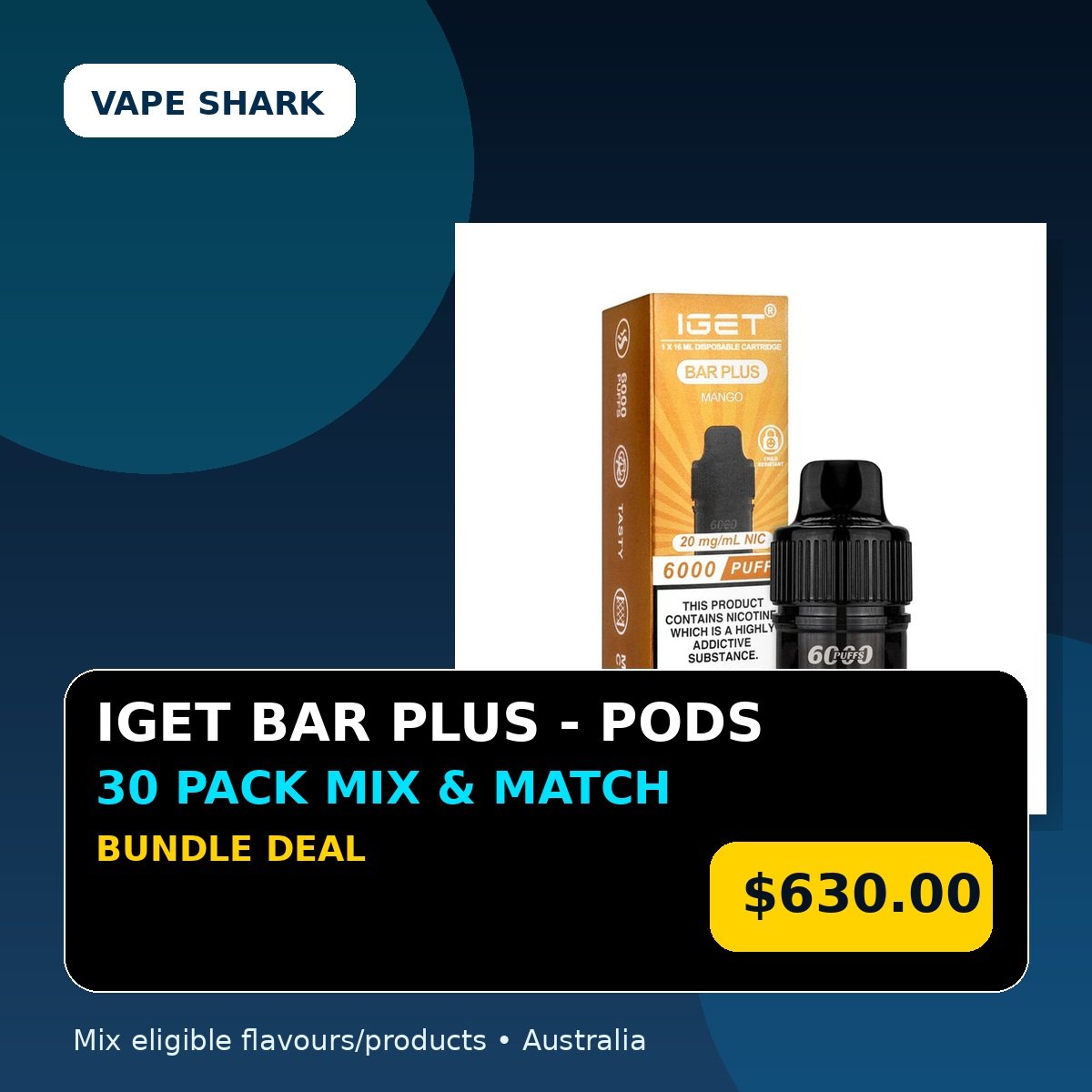 IGET Bar Plus – Pods Mix & Match 30 Pack Bundle