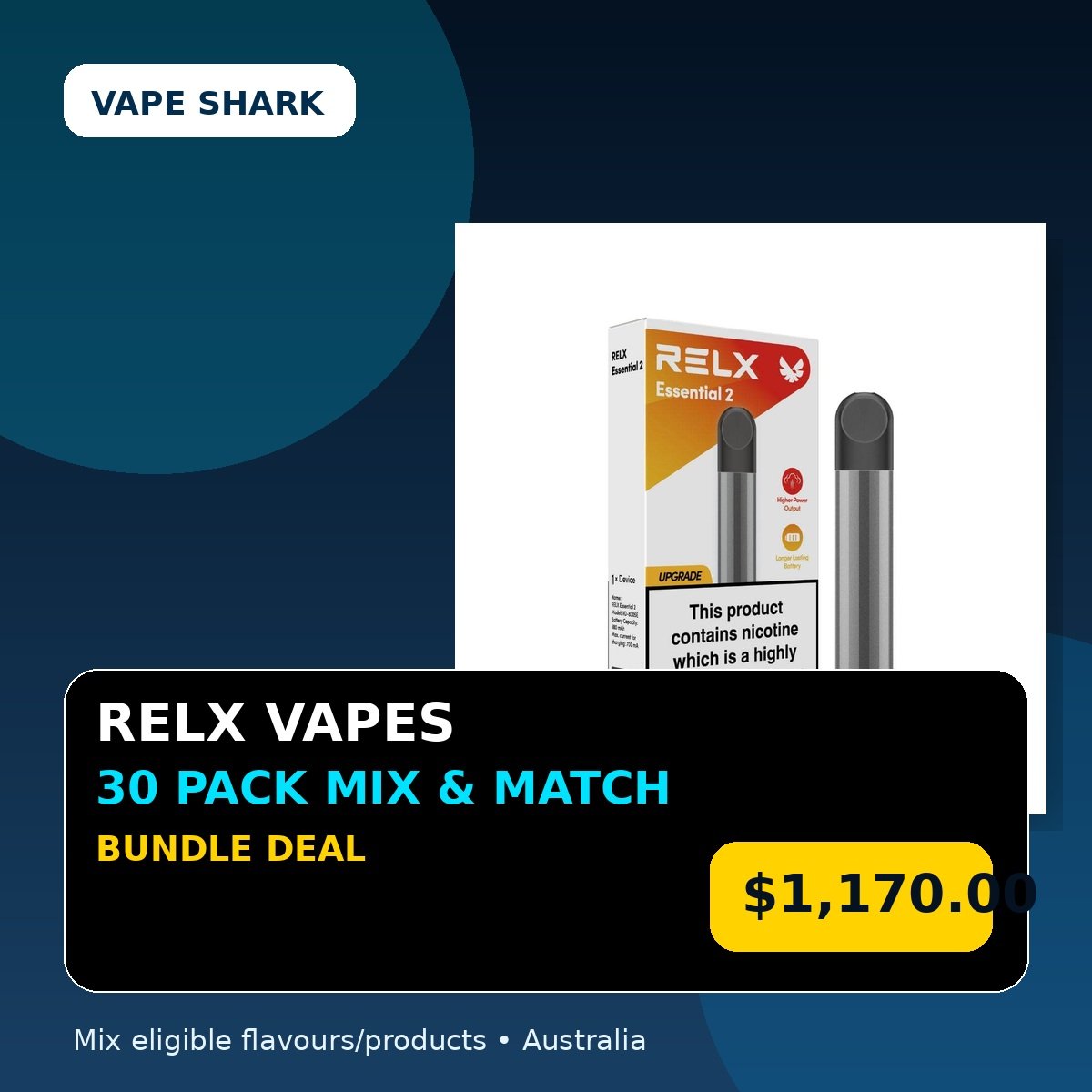 RELX Vapes Mix & Match 30 Pack Bundle