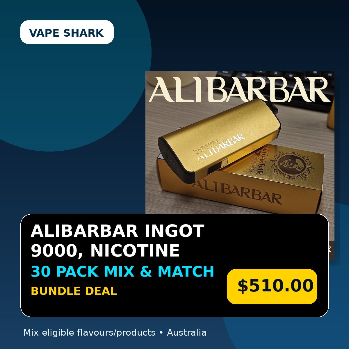 Alibarbar Ingot 9000, Nicotine Pouches Mix & Match 30 Pack Bundle