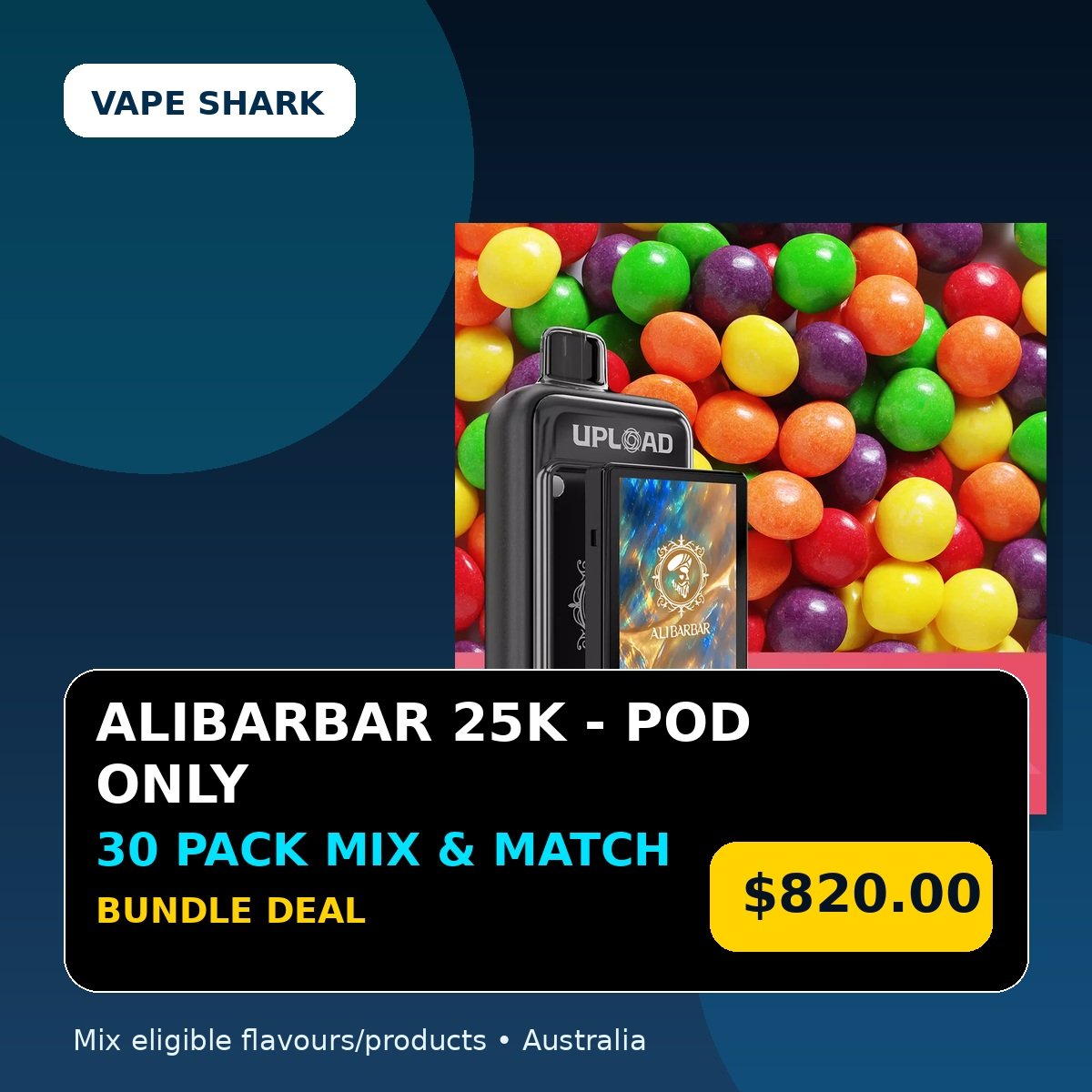 ALIBARBAR 25k – Pod Only Mix & Match 30 Pack Bundle